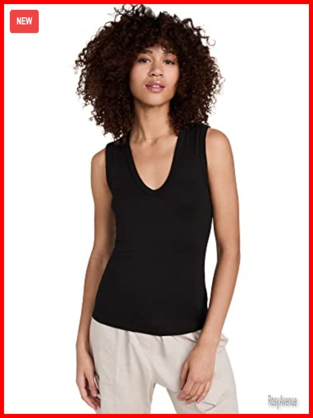 Enza Costa Essential Sleeveless U Neck Tank Top Fitted Supima Cotton